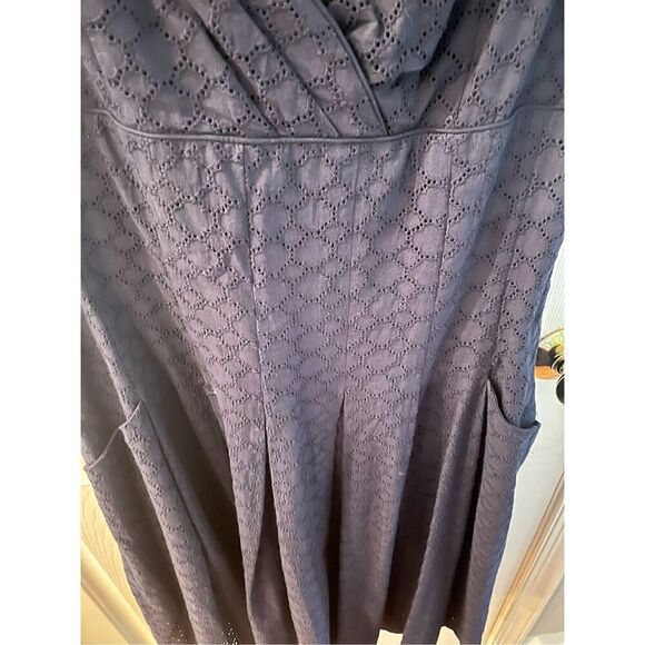 Lauren Ralph Lauren Navy Eyelet Lace Sun Dress sz 14 NWT - Picture 4 of 8